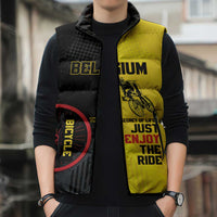 Personalized Belgium Cycling Sleeveless Puffer Jacket Just Enjoy The Ride - Wonder Print Shop