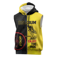 Personalized Belgium Cycling Sleeveless Zip Hoodie Just Enjoy The Ride - Wonder Print Shop