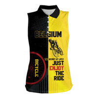 Personalized Belgium Cycling Women Sleeveless Polo Shirt Just Enjoy The Ride - Wonder Print Shop