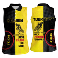 Personalized Belgium Cycling Women Sleeveless Polo Shirt Just Enjoy The Ride - Wonder Print Shop