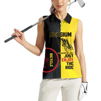 Personalized Belgium Cycling Women Sleeveless Polo Shirt Just Enjoy The Ride - Wonder Print Shop