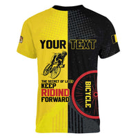 Personalized Belgium Cycling Women V-Neck T-Shirt Just Enjoy The Ride - Wonder Print Shop