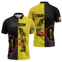 Personalized Belgium Cycling Zipper Polo Shirt Just Enjoy The Ride - Wonder Print Shop