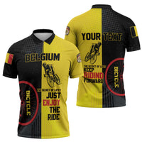 Personalized Belgium Cycling Zipper Polo Shirt Just Enjoy The Ride - Wonder Print Shop