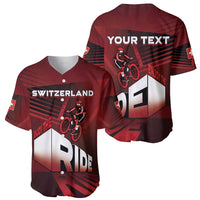 Personalized Switzerland Cycling Baseball Jersey Sporty Style - Wonder Print Shop