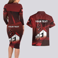 Personalized Switzerland Cycling Couples Matching Long Sleeve Bodycon Dress and Hawaiian Shirt Sporty Style - Wonder Print Shop