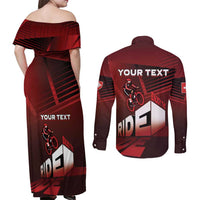 Personalized Switzerland Cycling Couples Matching Off Shoulder Maxi Dress and Long Sleeve Button Shirt Sporty Style - Wonder Print Shop