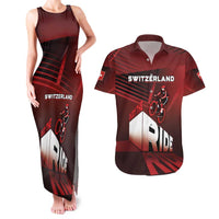 Personalized Switzerland Cycling Couples Matching Tank Maxi Dress and Hawaiian Shirt Sporty Style - Wonder Print Shop