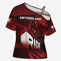 Personalized Switzerland Cycling Cross Shoulder Shirt Sporty Style - Wonder Print Shop