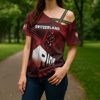 Personalized Switzerland Cycling Cross Shoulder Shirt Sporty Style - Wonder Print Shop