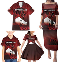 Personalized Switzerland Cycling Family Matching Puletasi and Hawaiian Shirt Sporty Style - Wonder Print Shop