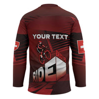 Personalized Switzerland Cycling Hockey Jersey Sporty Style - Wonder Print Shop