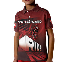 Personalized Switzerland Cycling Kid Polo Shirt Sporty Style - Wonder Print Shop