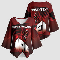 Personalized Switzerland Cycling Kimono Sleeve Blouse Sporty Style - Wonder Print Shop