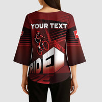 Personalized Switzerland Cycling Kimono Sleeve Blouse Sporty Style - Wonder Print Shop