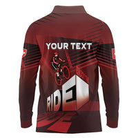 Personalized Switzerland Cycling Long Sleeve Polo Shirt Sporty Style - Wonder Print Shop