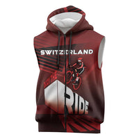 Personalized Switzerland Cycling Sleeveless Zip Hoodie Sporty Style - Wonder Print Shop