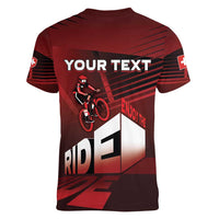 Personalized Switzerland Cycling Women V-Neck T-Shirt Sporty Style - Wonder Print Shop