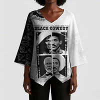 Black Cowboy Kimono Sleeve Blouse African American Black History Unique Style