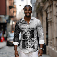 Black Cowboy Long Sleeve Button Shirt African American Black History Unique Style