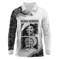 Black Cowboy Long Sleeve Polo Shirt African American Black History Unique Style