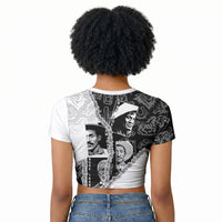 Black Cowboy Raglan Cropped T shirt African American Black History Unique Style