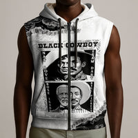 Black Cowboy Sleeveless Zip Hoodie African American Black History Unique Style