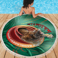 Bangladesh Beach Blanket Royal Bengal Tiger Spiral Pattern