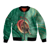 Personalized Bangladesh Bomber Jacket Royal Bengal Tiger Spiral Pattern