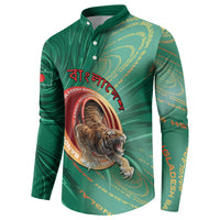 Personalized Bangladesh Button Sweatshirt Royal Bengal Tiger Spiral Pattern