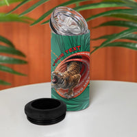 Personalized Bangladesh 4 in 1 Can Cooler Tumbler Royal Bengal Tiger Spiral Pattern