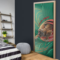 Personalized Bangladesh Door Cover Royal Bengal Tiger Spiral Pattern