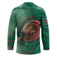 Personalized Bangladesh Hockey Jersey Royal Bengal Tiger Spiral Pattern