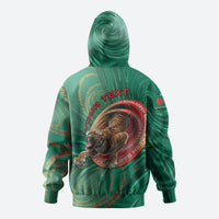 Personalized Bangladesh Hoodie Royal Bengal Tiger Spiral Pattern