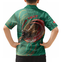 Personalized Bangladesh Kid Hawaiian Shirt Royal Bengal Tiger Spiral Pattern