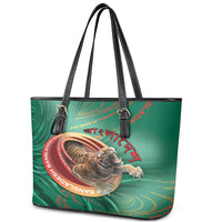 Bangladesh Leather Tote Bag Royal Bengal Tiger Spiral Pattern