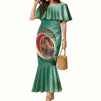 Personalized Bangladesh Mermaid Dress Royal Bengal Tiger Spiral Pattern