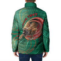 Personalized Bangladesh Padded Jacket Royal Bengal Tiger Spiral Pattern