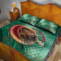 Bangladesh Quilt Bed Set Royal Bengal Tiger Spiral Pattern
