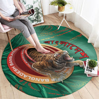 Bangladesh Round Carpet Royal Bengal Tiger Spiral Pattern