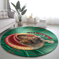 Bangladesh Round Carpet Royal Bengal Tiger Spiral Pattern