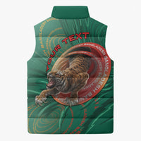 Personalized Bangladesh Sleeveless Puffer Jacket Royal Bengal Tiger Spiral Pattern