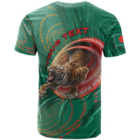 Personalized Bangladesh T Shirt Royal Bengal Tiger Spiral Pattern
