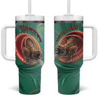 Personalized Bangladesh Tumbler With Handle Royal Bengal Tiger Spiral Pattern