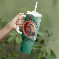 Personalized Bangladesh Tumbler With Handle Royal Bengal Tiger Spiral Pattern