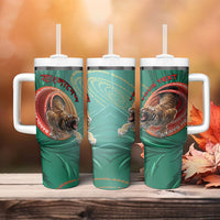 Personalized Bangladesh Tumbler With Handle Royal Bengal Tiger Spiral Pattern
