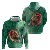 Personalized Bangladesh Zip Hoodie Royal Bengal Tiger Spiral Pattern