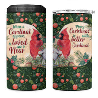 Memorial Cardinal Christmas 4 in 1 Can Cooler Tumbler When A Cardinal Appears Loved One Is Near - Wonder Print Shop