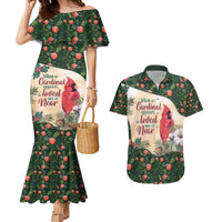 Memorial Cardinal Christmas Couples Matching Mermaid Dress and Hawaiian Shirt When A Cardinal Appears Loved One Is Near - Wonder Print Shop