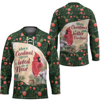 Memorial Cardinal Christmas Hockey Jersey When A Cardinal Appears Loved One Is Near - Wonder Print Shop